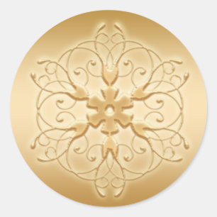Etiqueta Dourado do floco de neve