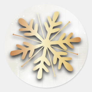 Etiqueta Dourado do Natal do floco de neve