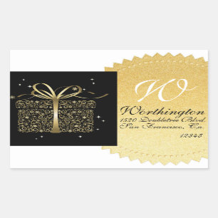 Etiqueta Dourado elegante da etiqueta de endereço