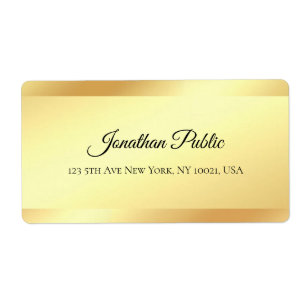 Etiqueta Dourado Escrito Manuscrito Elegante Luxurioso