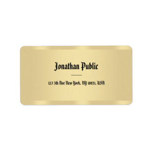 Etiqueta Dourado Estilo Clássico Antigo Texto Elegante Mode