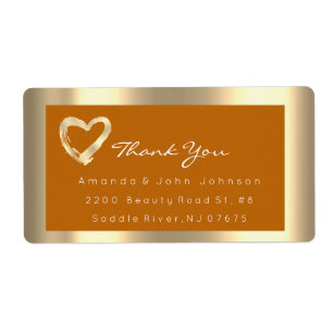 Etiqueta Dourado Heart Honey Enquadrado Bridal RSVP