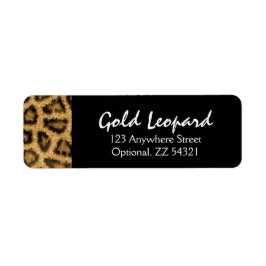Etiqueta Dourado Leopard Imprime Peles com Pele Selvagem de