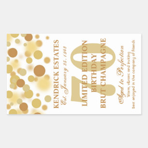 Etiqueta Dourado luxuosa 750ml do aniversário das