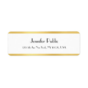 Etiqueta Dourado Modelo branco com script manual Elegante