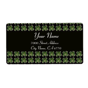 Etiqueta Dourado Saint Patrick Shamrock Jewel e Pearls Blac