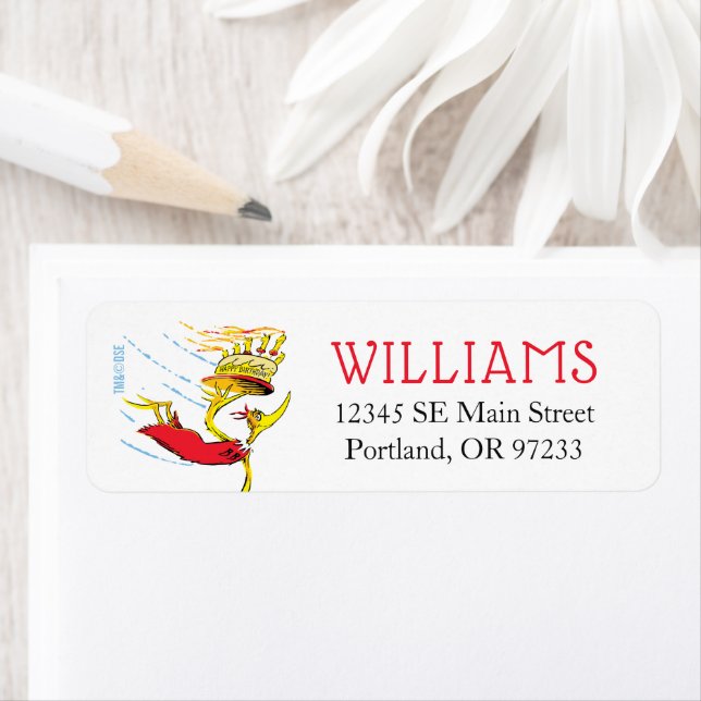 Etiqueta Dr. Seuss | Parabéns para você (Insitu)