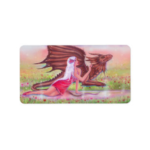 Etiqueta Dragão e princesa "Poppy and Polly" por Renee  