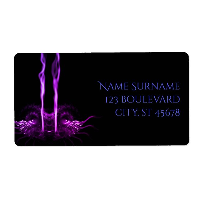 Etiqueta Dragão Negro e Roxo Fumaça (Frente)