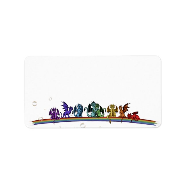 Etiqueta Dragões arco-íris (Frente)