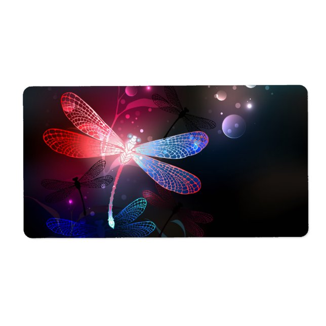 Etiqueta Dragonfly vermelha (Frente)