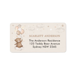 Etiqueta Dreamuros Balões de Urso Sonho Nuvens Estrelas End