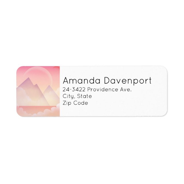 Etiqueta Dreamy Pastel Mountain Landscape Endereço (Frente)