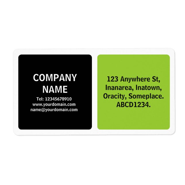 Etiqueta Duas Cores - Preto e Verde Marciano (Frente)