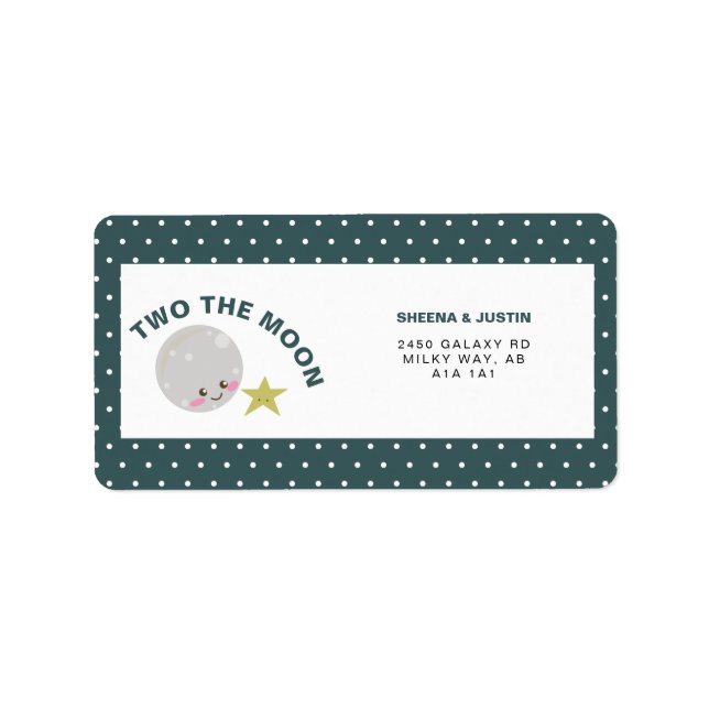 Etiqueta Duas da Lua Kawaii segundo aniversário Space Galax (Frente)