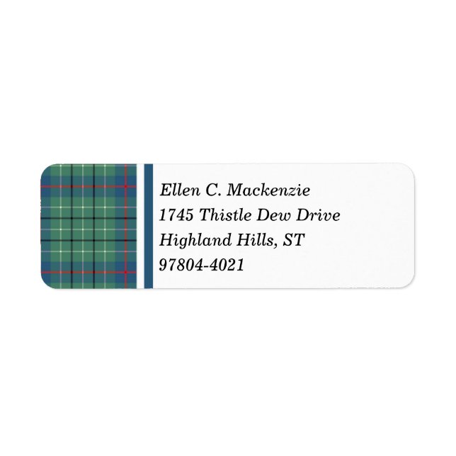 Etiqueta Duncan Clan Light Green e Blue Ancian Tartan (Frente)