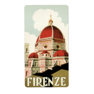 Etiqueta Duomo em Firenze Florence Itália Viagens vintage A