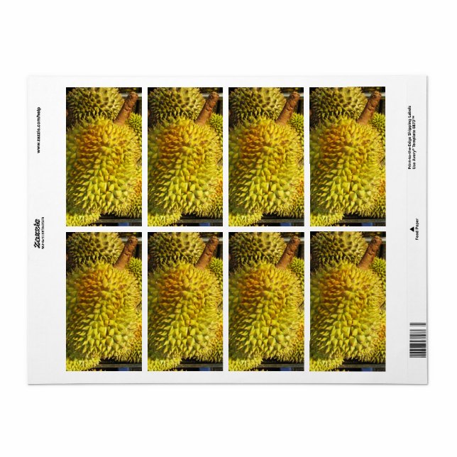Etiqueta Durian Fruta (Folha completa)