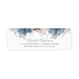 Etiqueta Dusty Blue e Mauve Floral Casamento vintage
