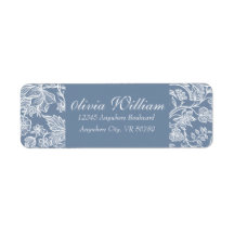 Dusty Blue Hand Draoiserie Floral