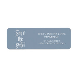 Etiqueta Dusty Blue Salve o endereço de devolução de data