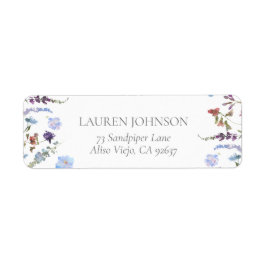 Etiqueta Dusty Blue Wildflower Bridal Address