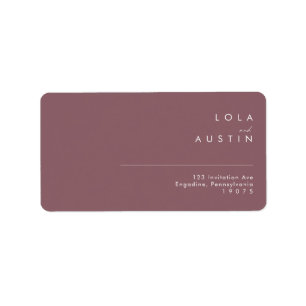 Etiqueta Dusty Boho RSVP de Endereços de Casamento Roxo