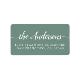 Etiqueta Dusty Green Script Family Return Address Label