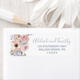 Etiqueta Dusty Rosa Florals Wedding