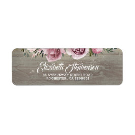Etiqueta Dusty Rosa Rustic Country Casamento Floral