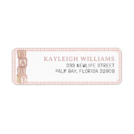 Etiqueta Dusty Rose Baby Blocks Return Address Label