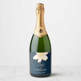 Etiqueta e Marinho de vinho azul moderno