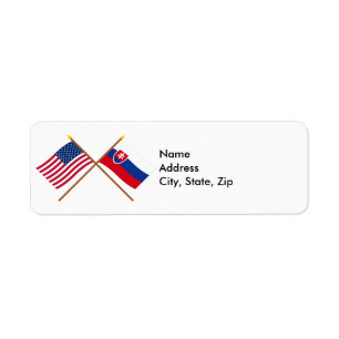 Etiqueta E.U. e bandeiras cruzadas Slovakia