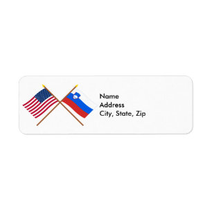 Etiqueta E.U. e bandeiras cruzadas Slovenia