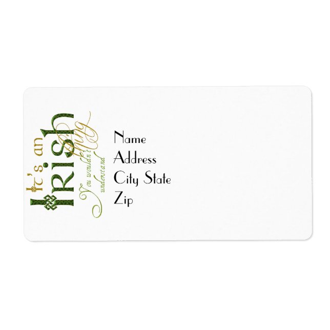 Etiqueta É uma coisa irlandesa (Frente)