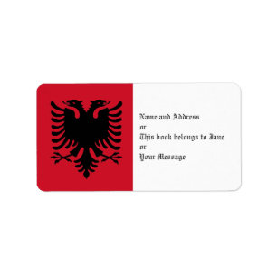 Etiqueta Eagle da bandeira de Albânia nos Tag conhecidos d