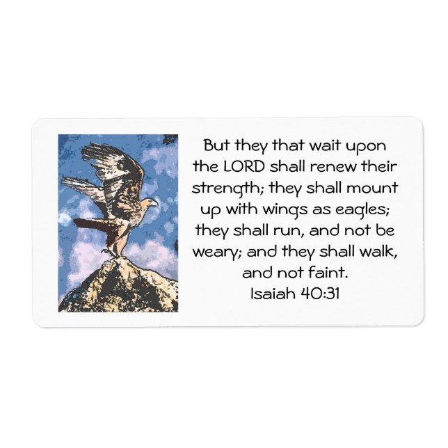 Etiqueta Eagles Wings - Isaiah 40:31 (Frente)