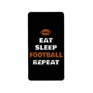 Etiqueta Eat Sleep Futebol Repete Amor Futebol Vintage Gi