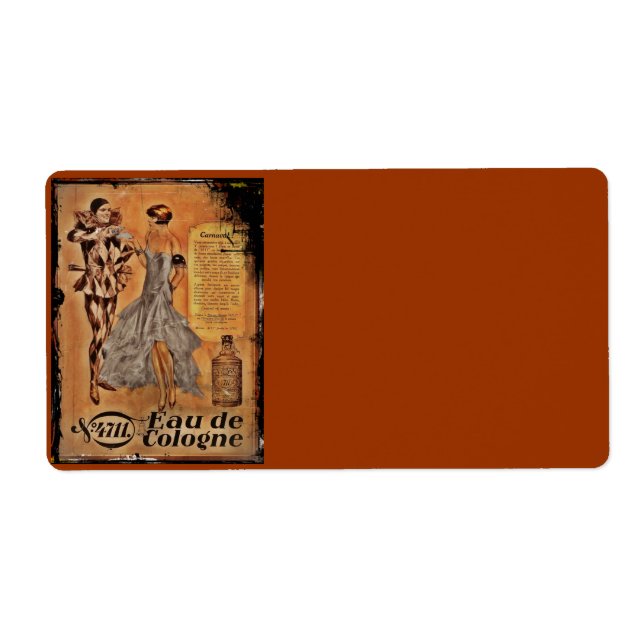 Etiqueta Eau de Colônia Harlequin e Flapper (Frente)