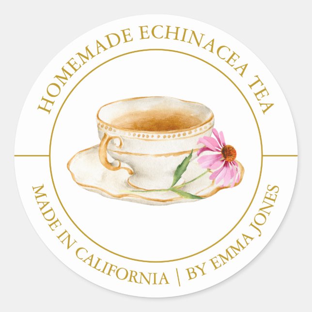 Etiqueta Echinacea Tea Modern (Frente)