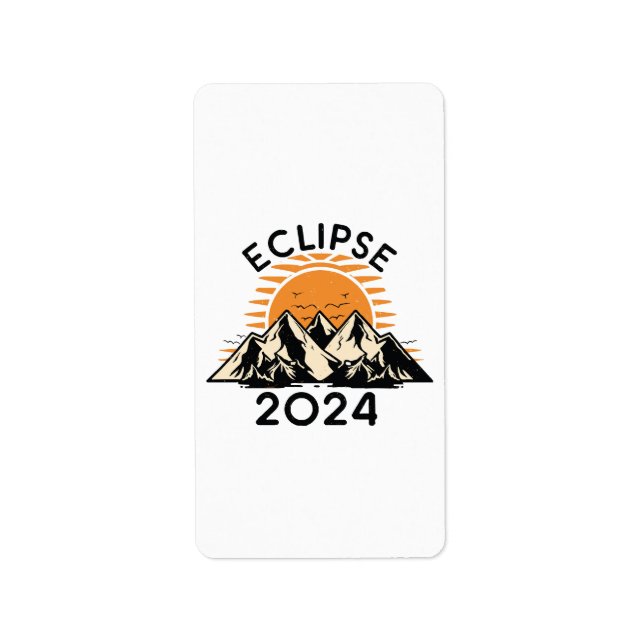 Etiqueta Eclipse Solar Total 2024 (Frente)