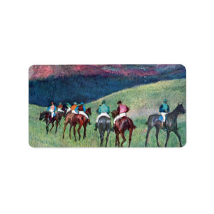 Etiqueta Edgar Degas - corrida de cavalos - o treinamento