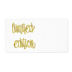 Etiqueta Edição limitada Faux Gold Foil cita Humor