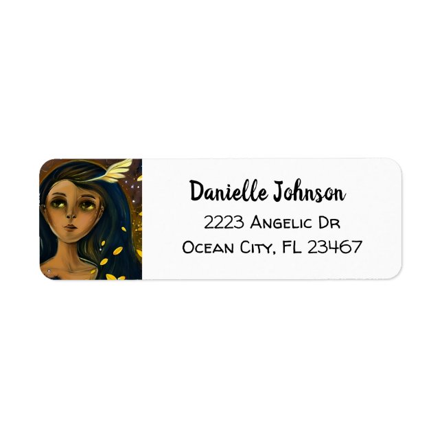 Etiqueta Eethal Encantada por Angelic Girl Abstrato Ai Art (Frente)