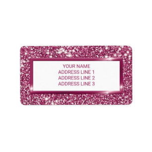 Etiqueta Efeito de Textura com Brilho Rosa Personalizado
