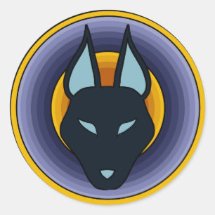 Etiqueta egípcia antiga do logotipo de Anubis do