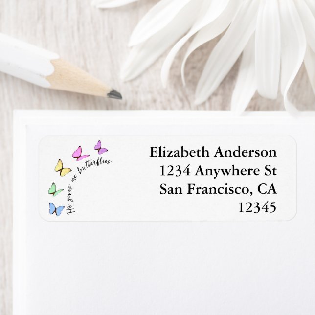 Etiqueta Ele Me Dá Chá de panela De Borboletas (Insitu)