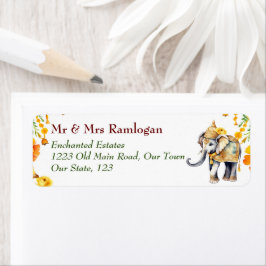 Etiqueta Elefante decorado indiano