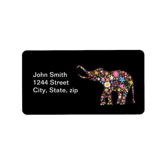 Etiqueta Elefante Flor (Frente)