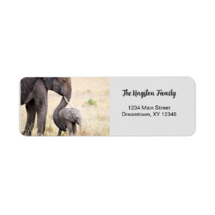 Etiqueta Elefante - mãe ama Endereço personalizado